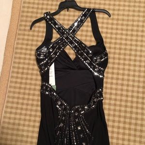 Black Gown | Morgan & Co | NWT | Floor length | sz 12/13 juniors (~sz 10 womens)